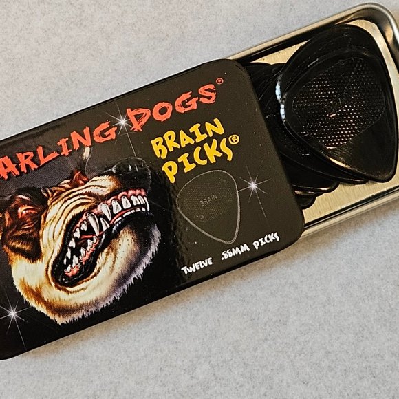 10 Snarling Dogs Brain Guitar Picks (0.88mm), Black - Picture 5 of 6